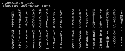 Screenshot of cp850-8x8.psfu