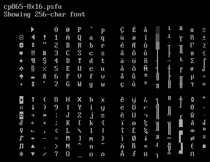 Screenshot of cp865-8x16.psfu