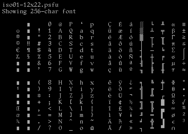 Screenshot of iso01-12x22.psfu