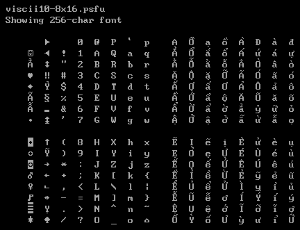 Screenshot of viscii10-8x16.psfu